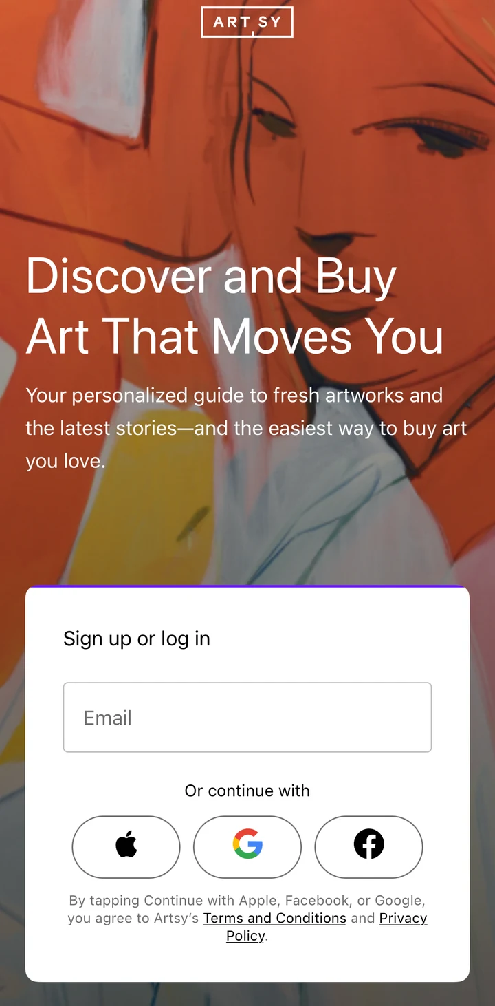 Artsy Onboarding on iOS