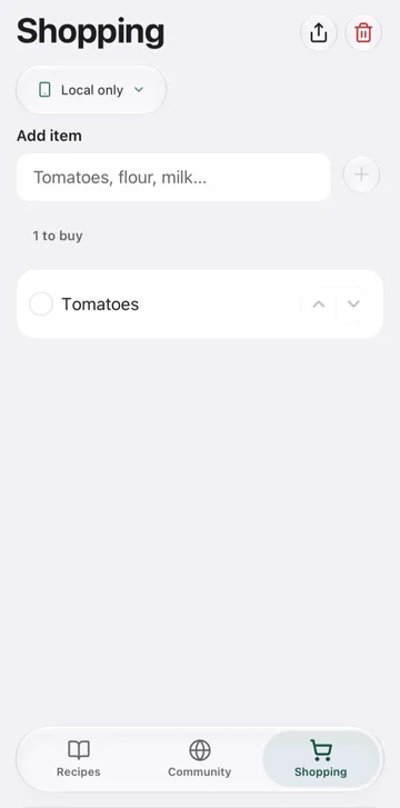 Shopping list