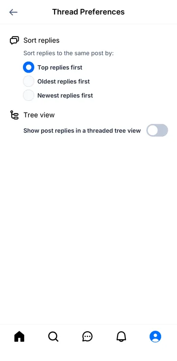 Thread preferences