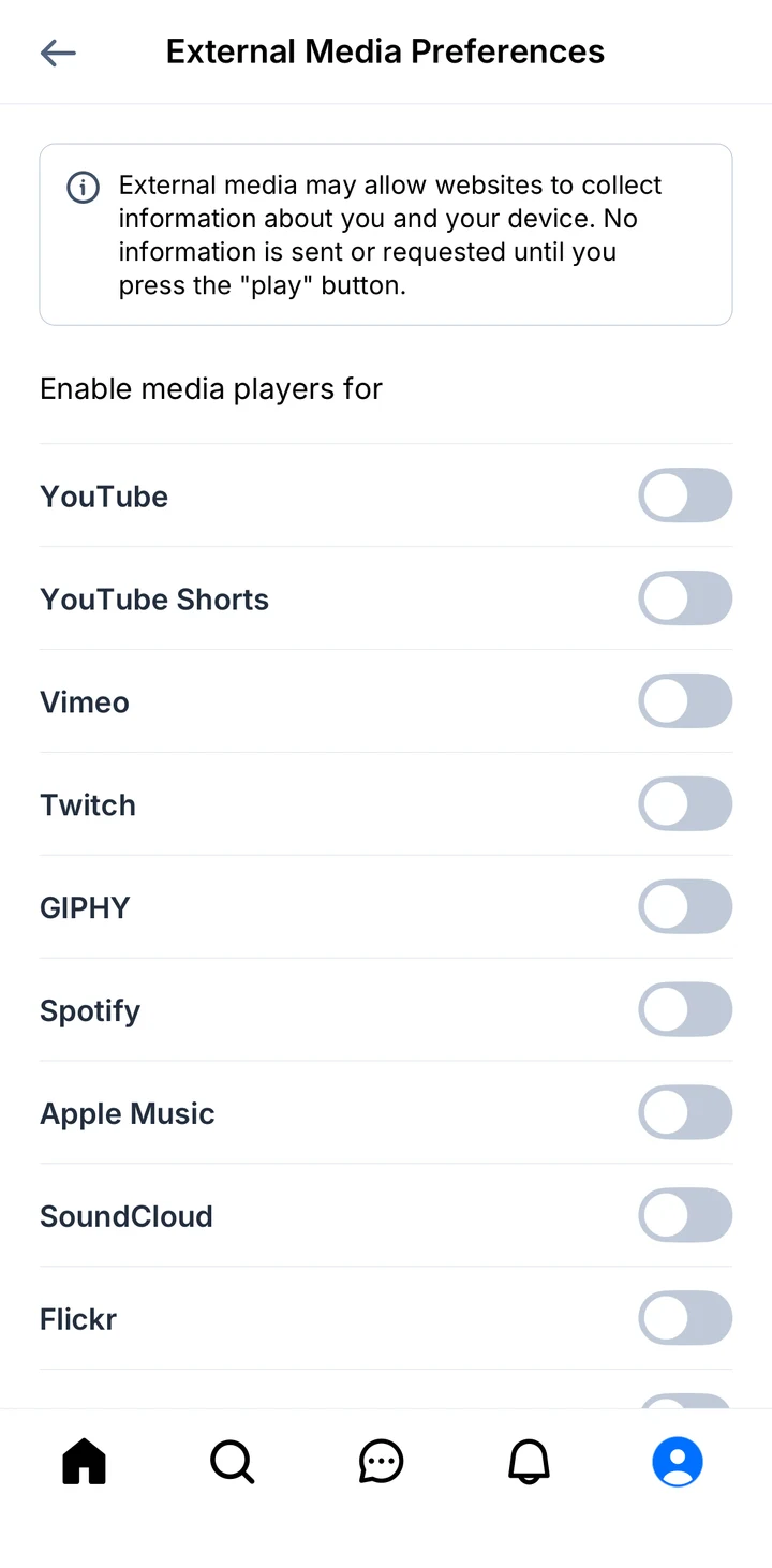 Bluesky External media on iOS