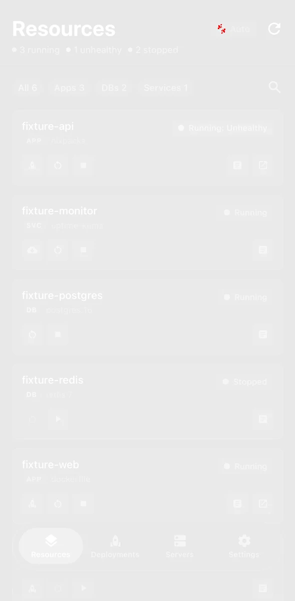 Coolify Manager Resources pixel diff
