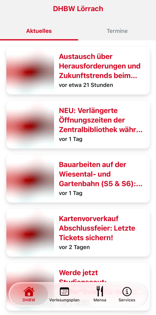 DHBW Lörrach Campus News on iOS