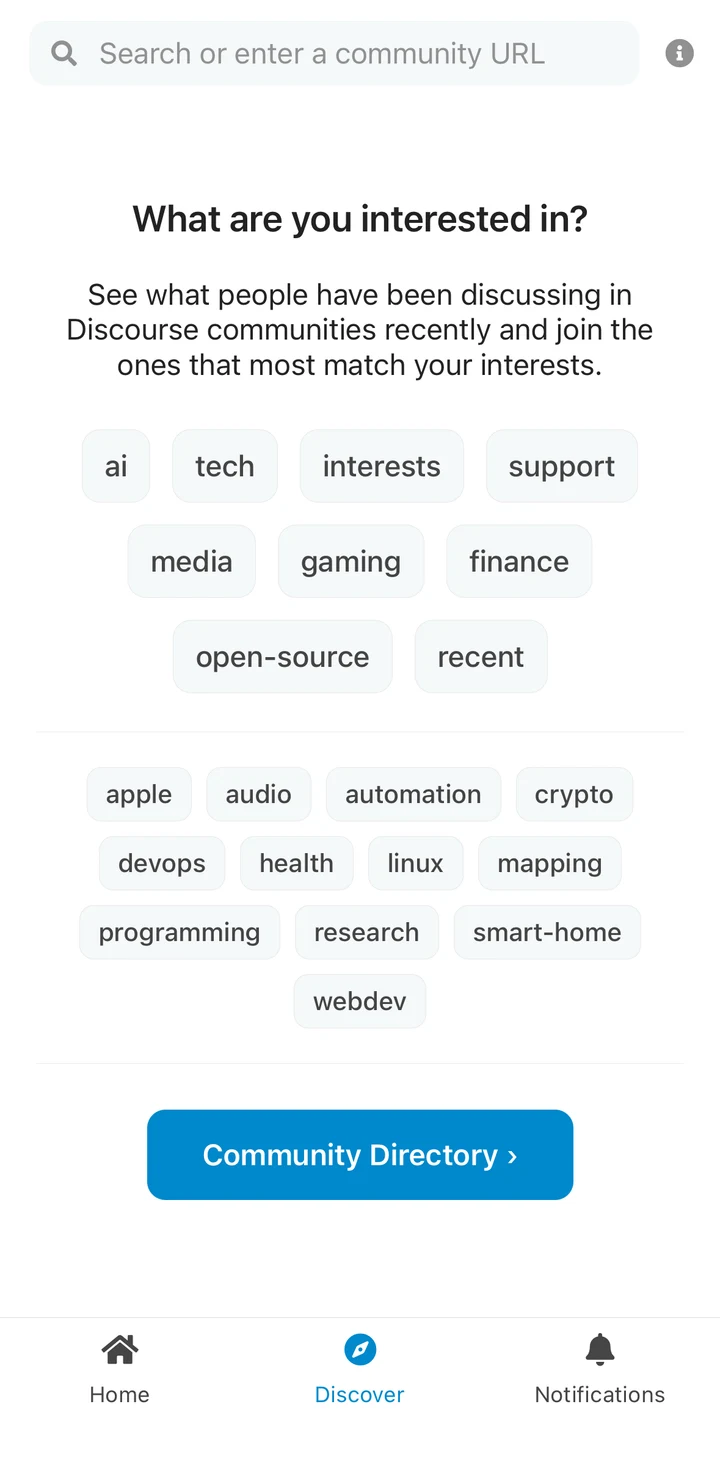 Discourse Discover in Peach