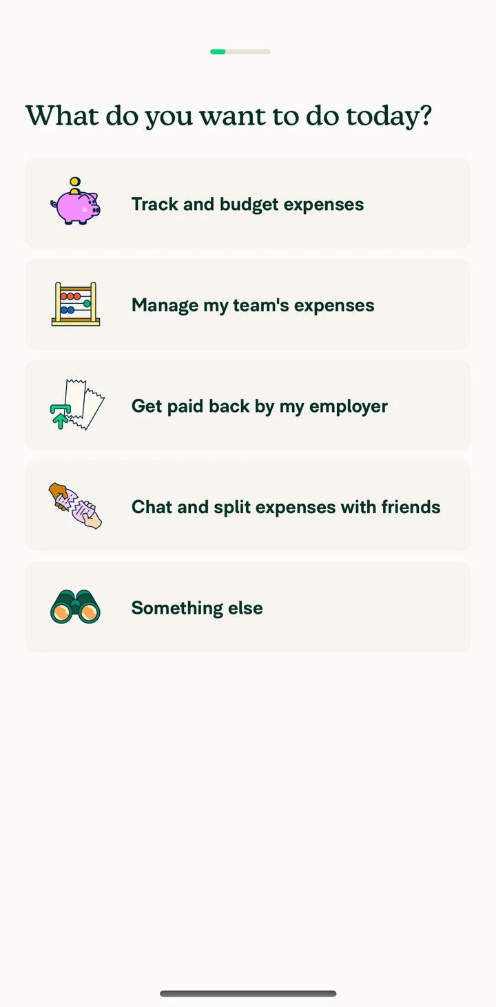 Expensify Onboarding purpose on iOS
