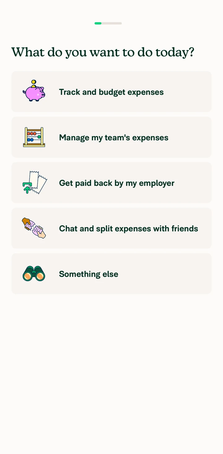 Expensify Onboarding purpose in Peach