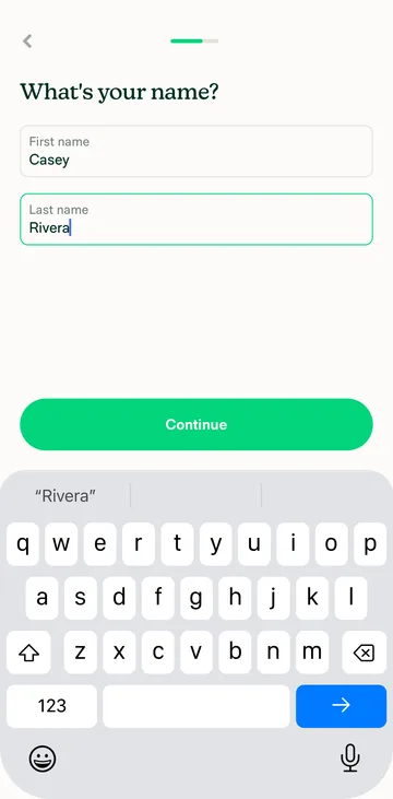 Onboarding name
