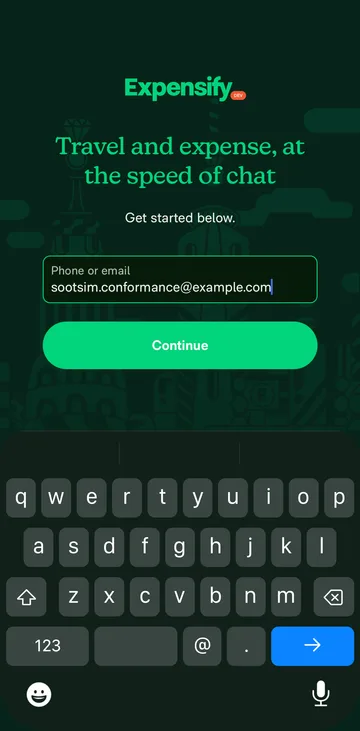 Sign in populated keyboard