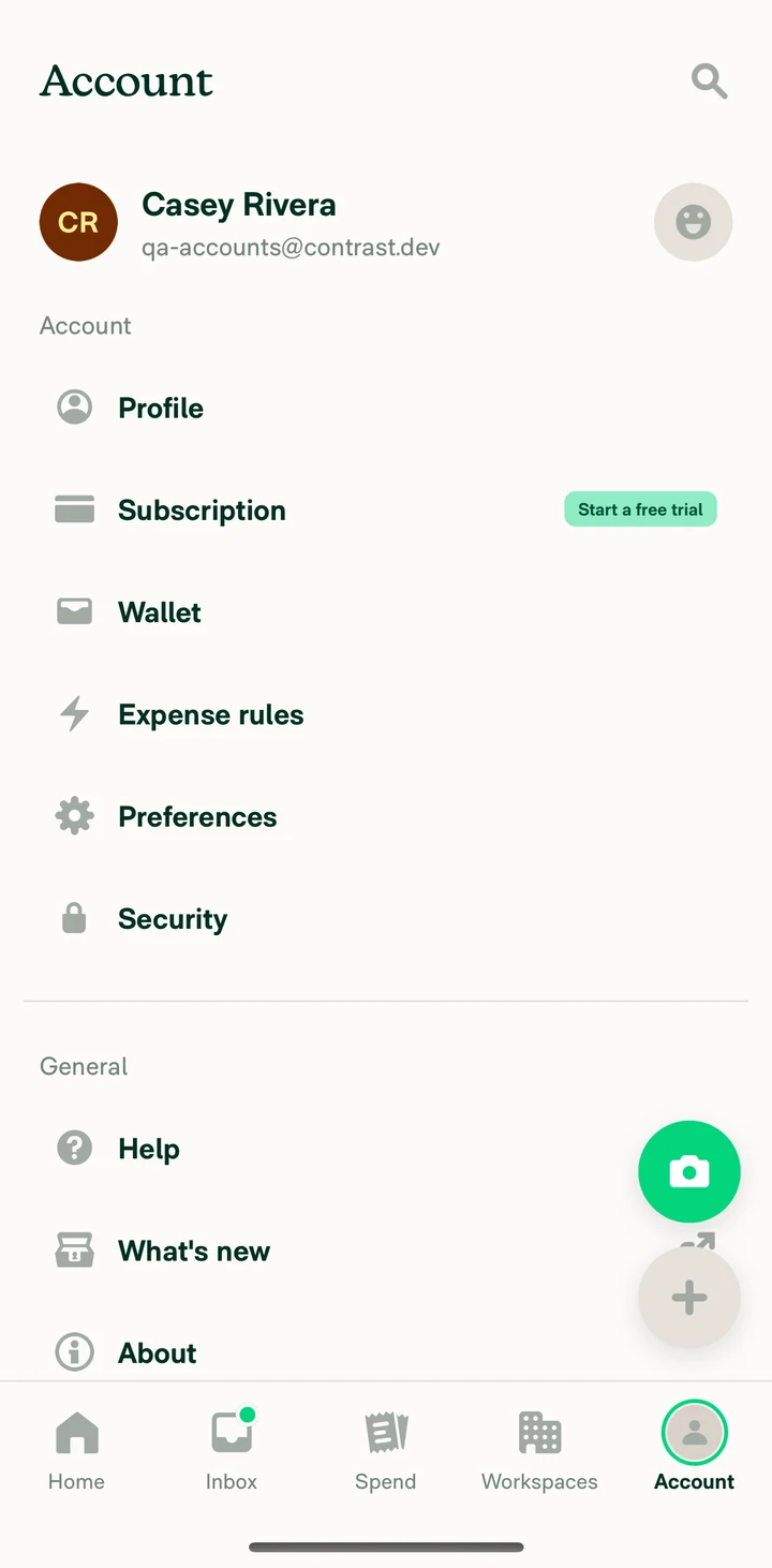 Expensify Account on iOS