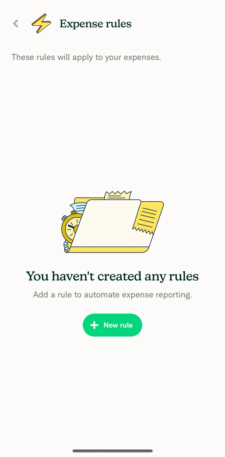 Expensify Expense rules on iOS