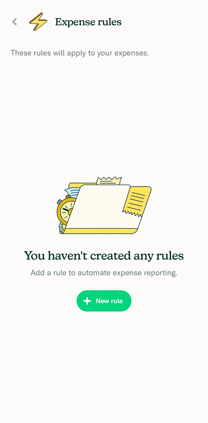 Expensify Expense rules in Peach
