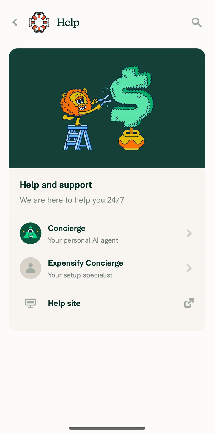 Expensify Help on iOS