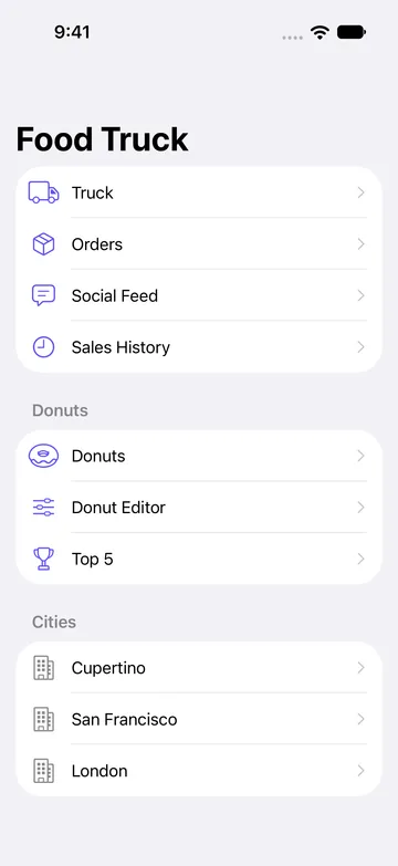 Sidebar list