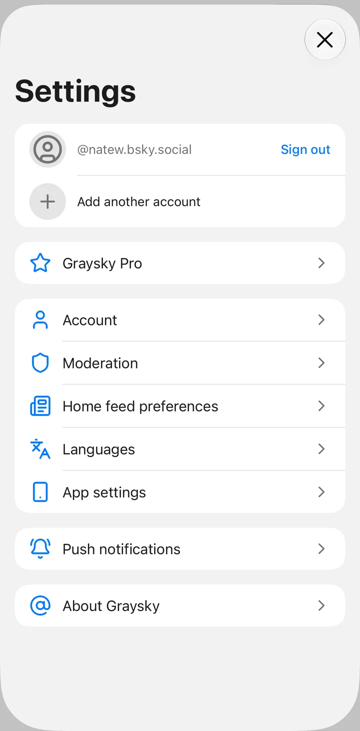 Graysky Settings on iOS