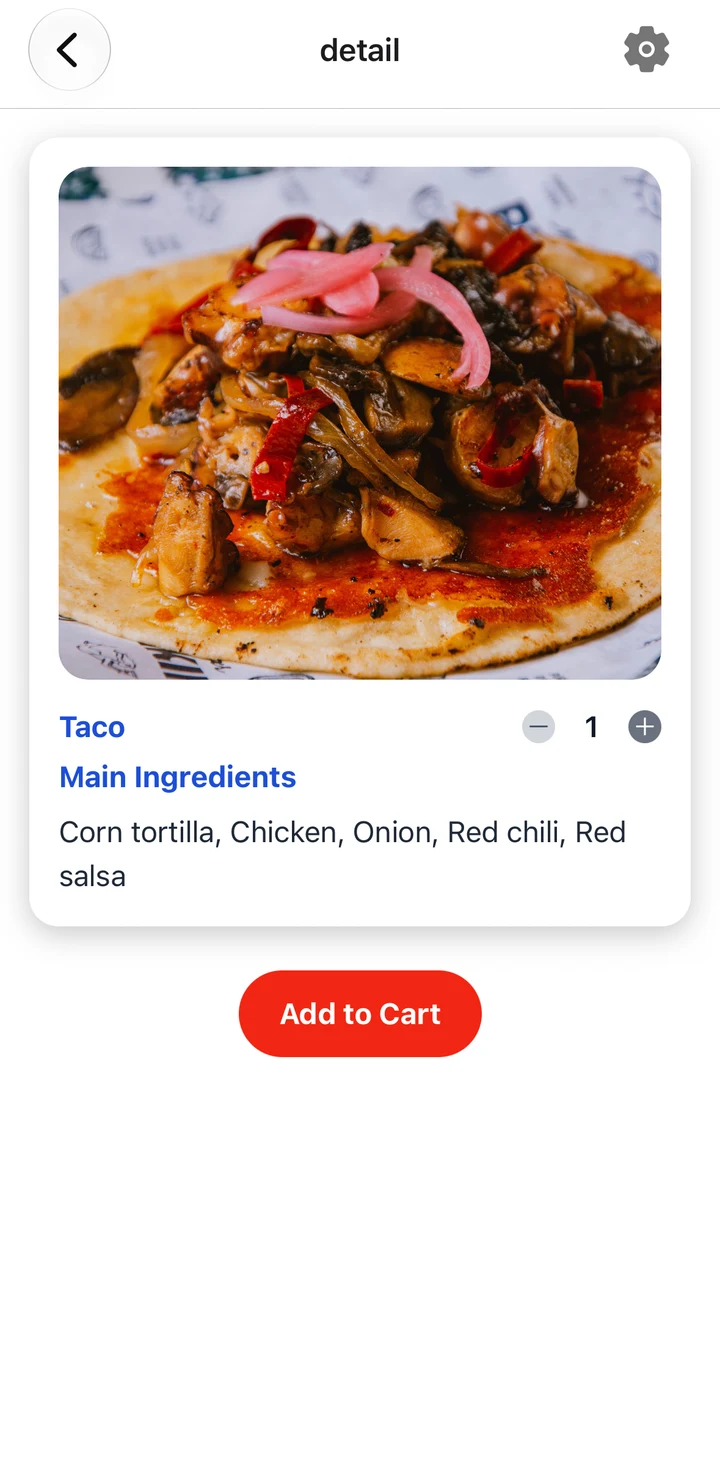 Guate Wok Taco detail on iOS