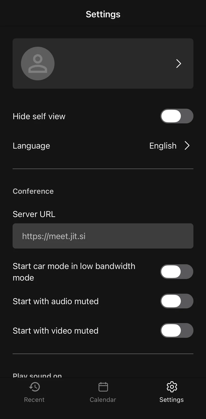 Jitsi Meet Settings on iOS