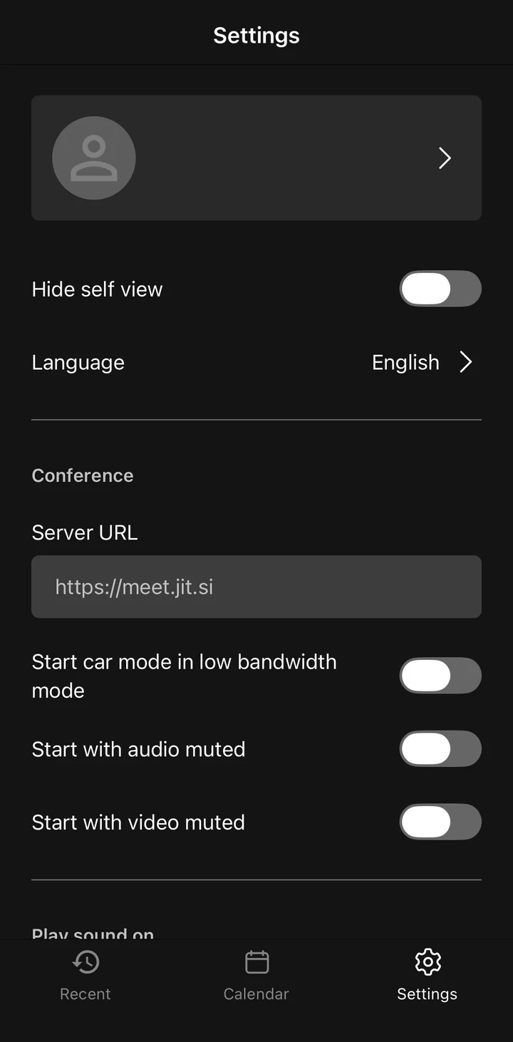 Jitsi Meet Settings in Peach