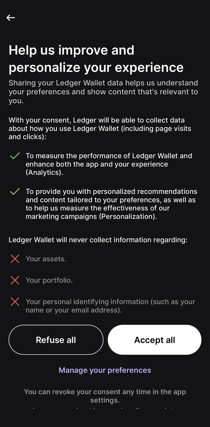 Ledger Live Mobile Consent Peach