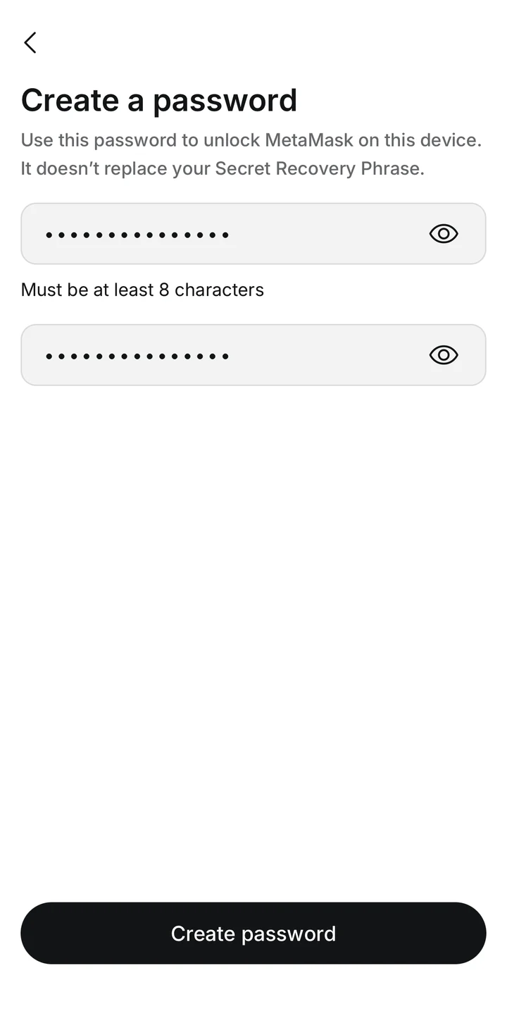 MetaMask Password filled on iOS