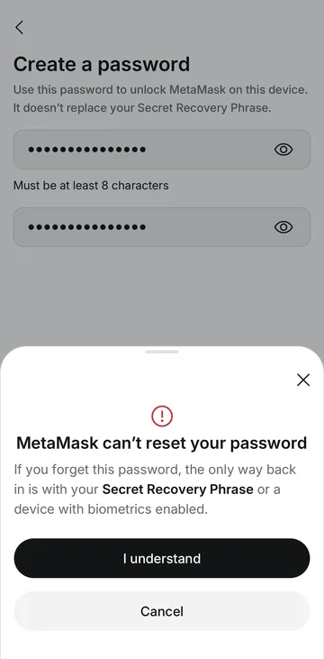 Password warning