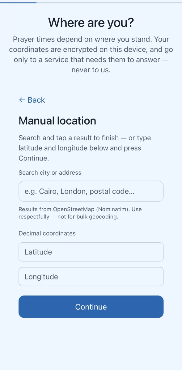 Mihrab Manual location in Peach