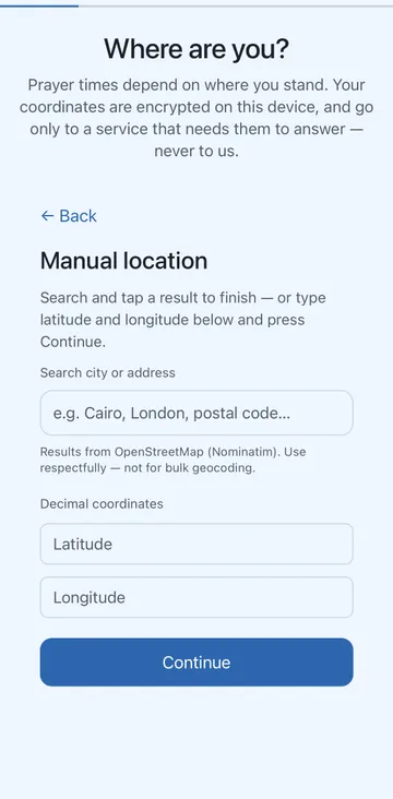 Manual location