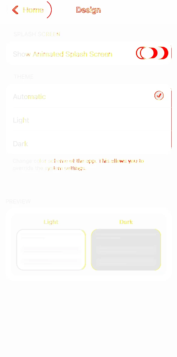 Neuland Next Theme settings pixel diff