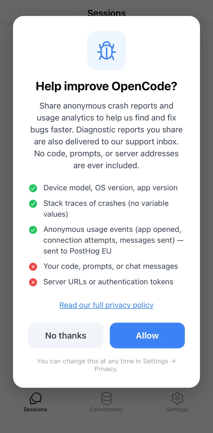 OpenCode Consent Peach