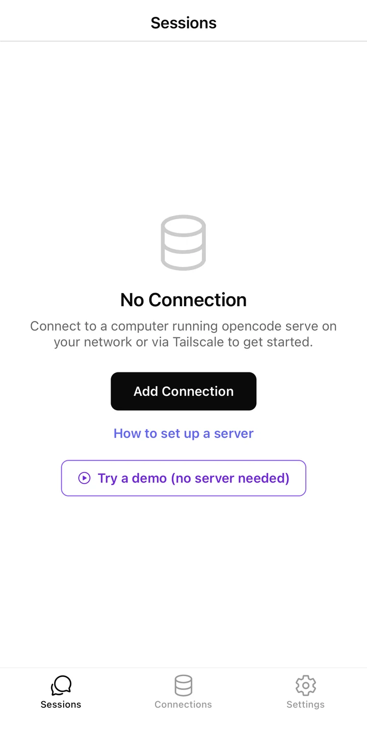 OpenCode Sessions empty on iOS