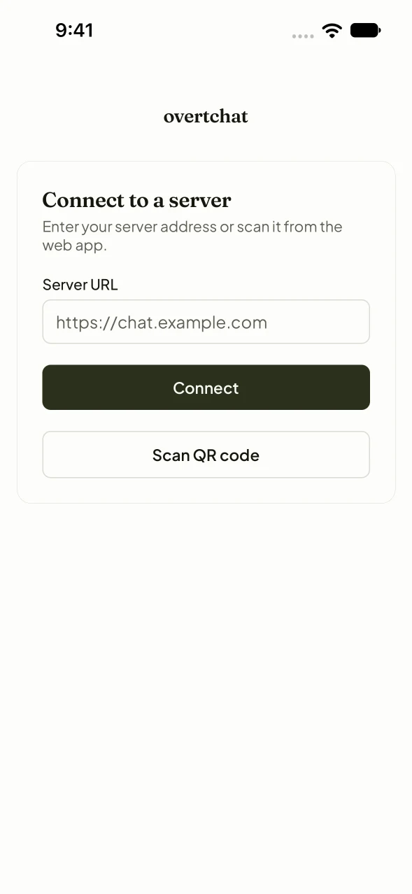 Overtchat Server entry (light) in Peach