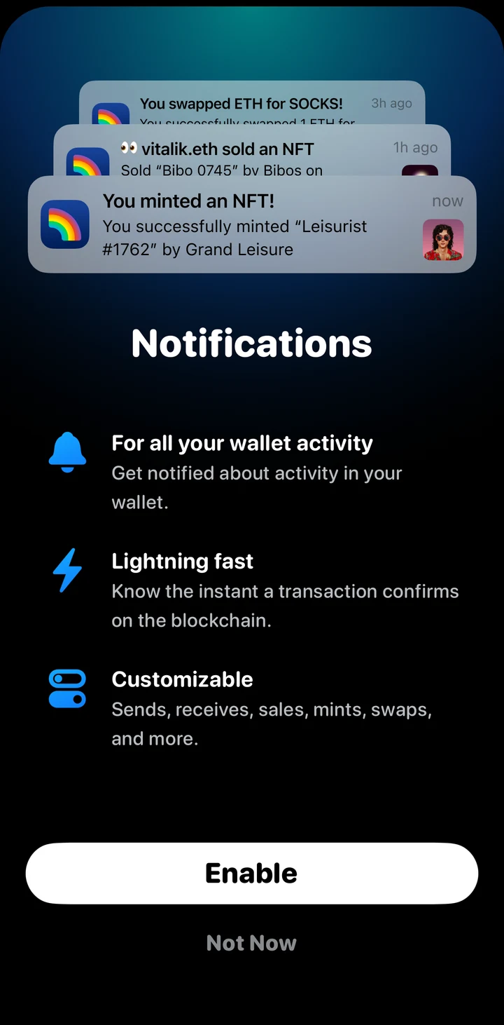 Rainbow Notification permission in Peach