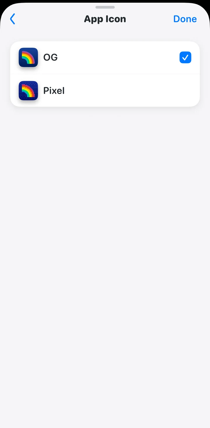 Rainbow App icon on iOS