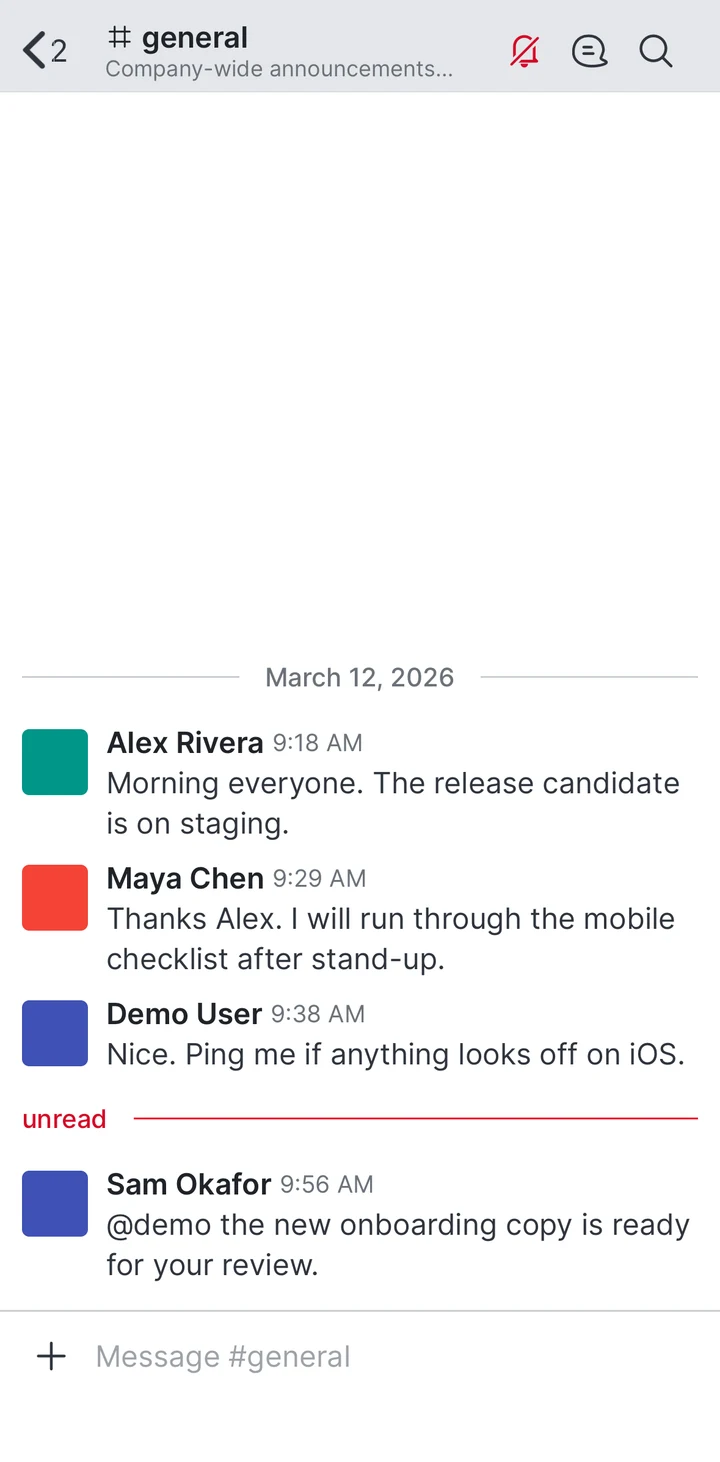Rocket.Chat Room in Peach