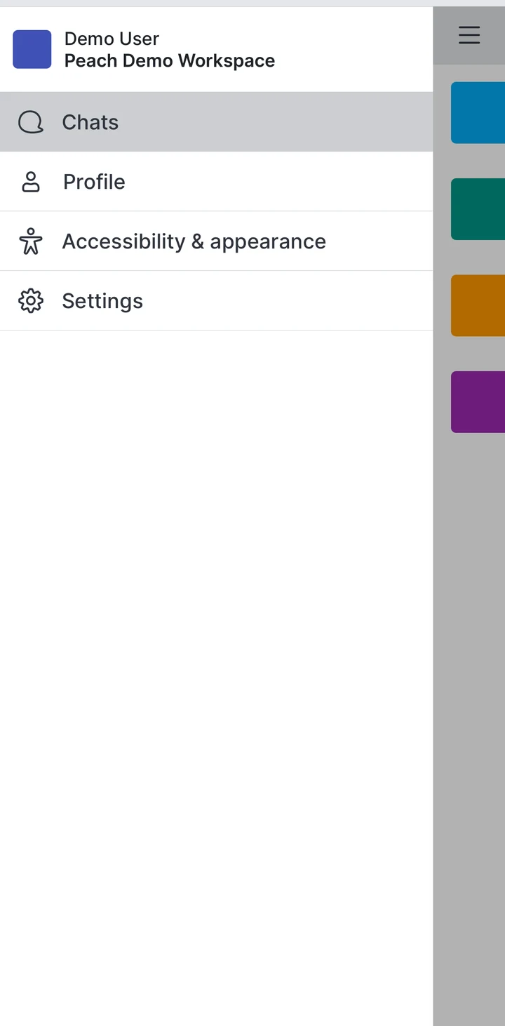 Rocket.Chat Sidebar in Peach