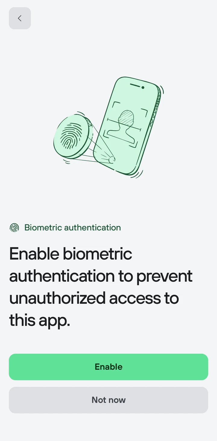Trezor Suite Lite Biometrics in Peach