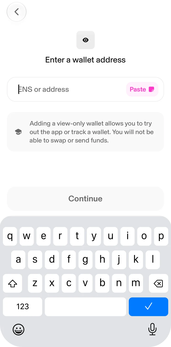 Uniswap Watch input empty in Peach