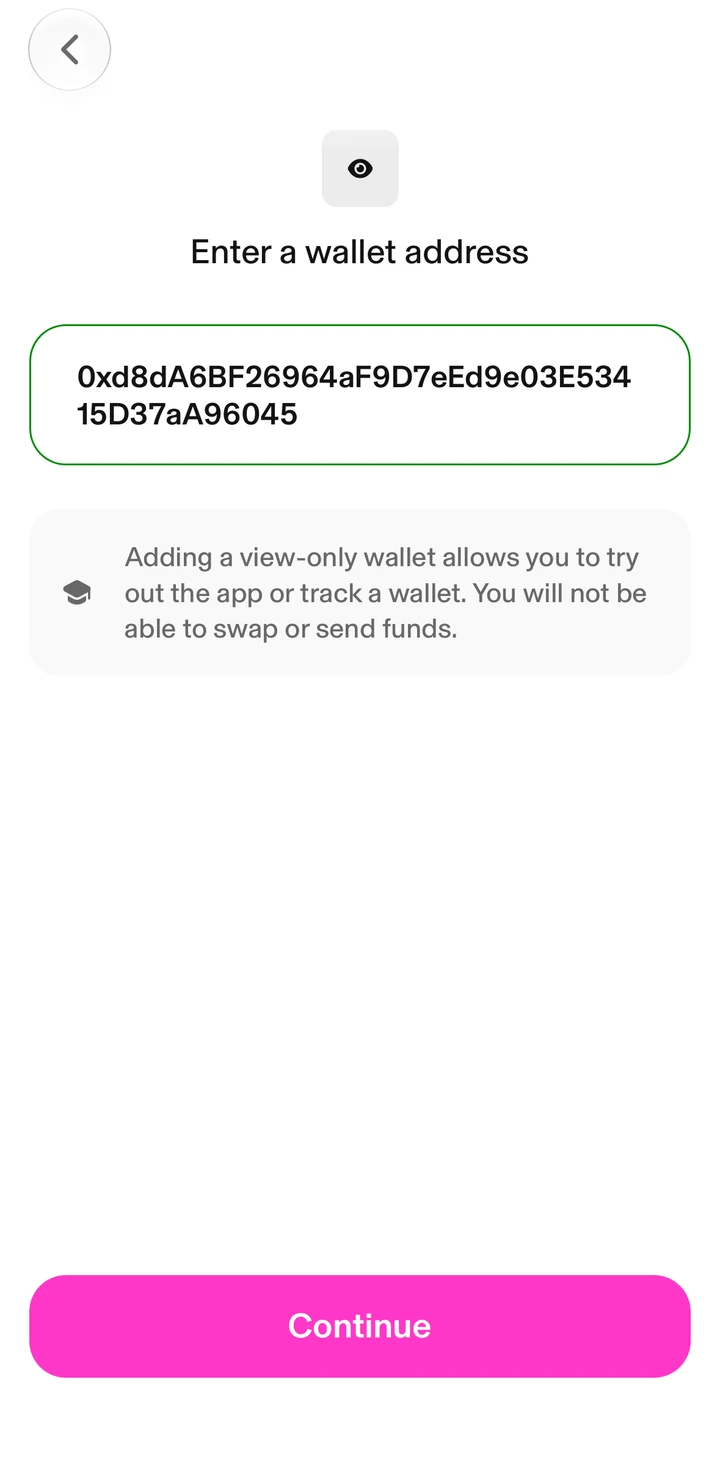 Uniswap Watch input vitalik in Peach