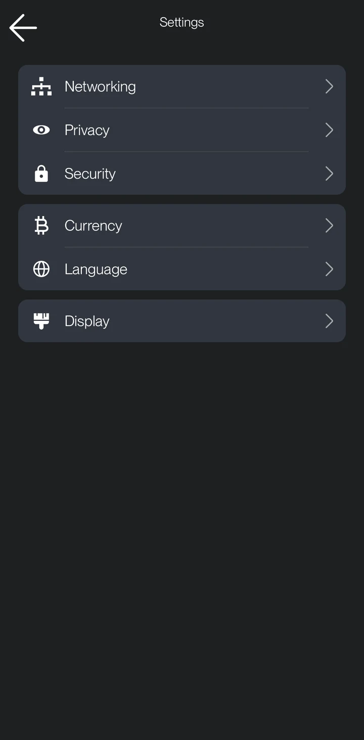 Zeus Settings on iOS
