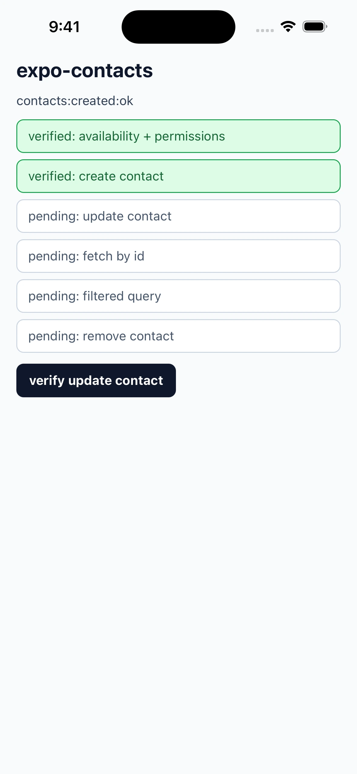 ExpoContactsLibraryCase iOS 26.4