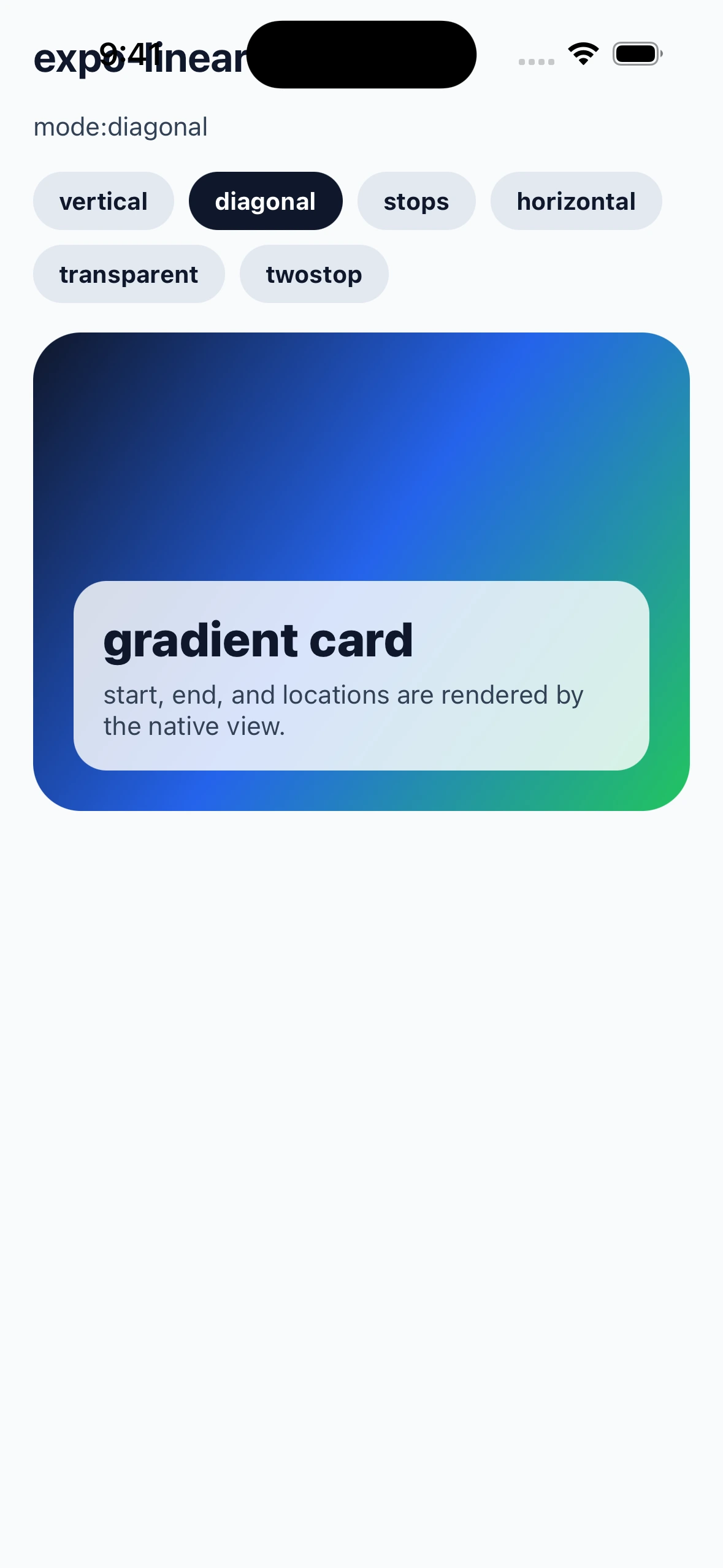ExpoLinearGradientLibraryCase iOS