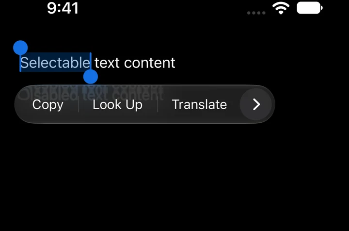 Selection active iOS 27.0