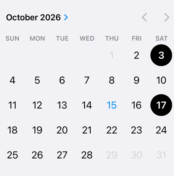 Multi date initial iOS 27.0