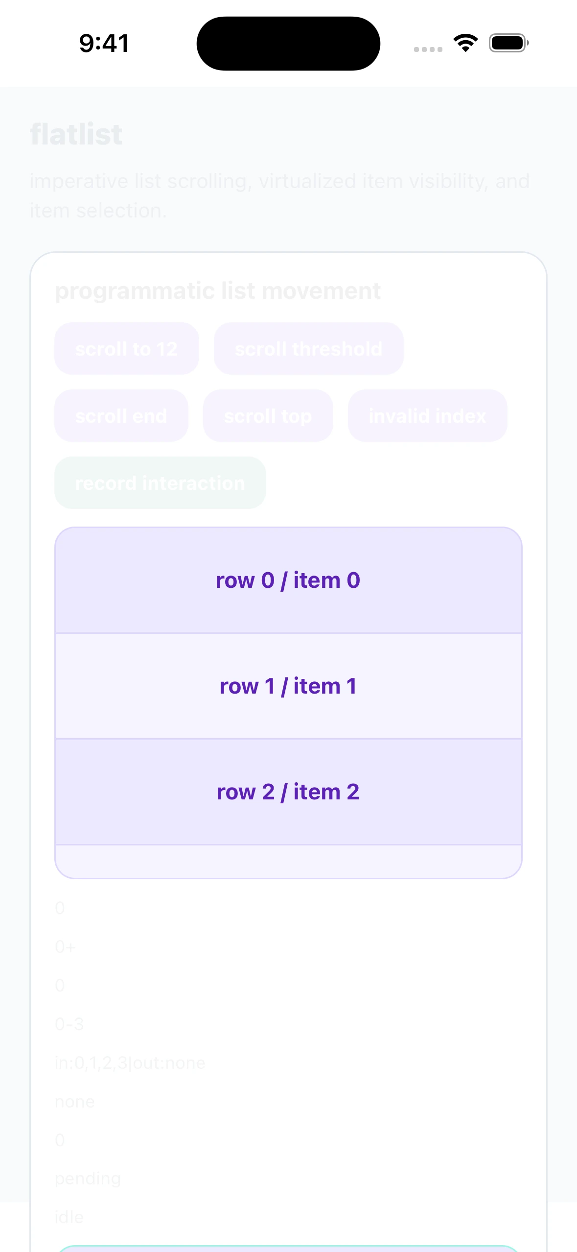 FlatListMatrixCase iOS