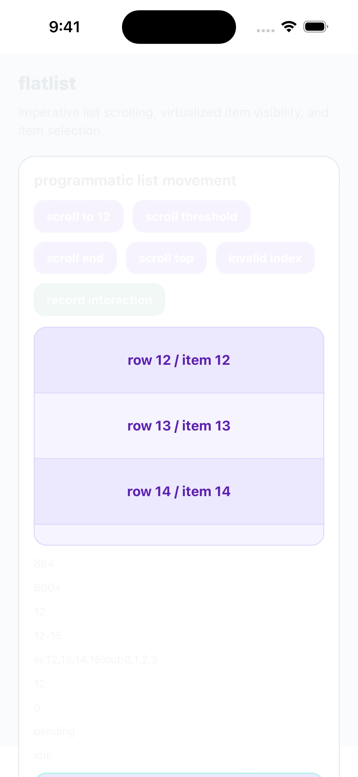 FlatListMatrixCase iOS