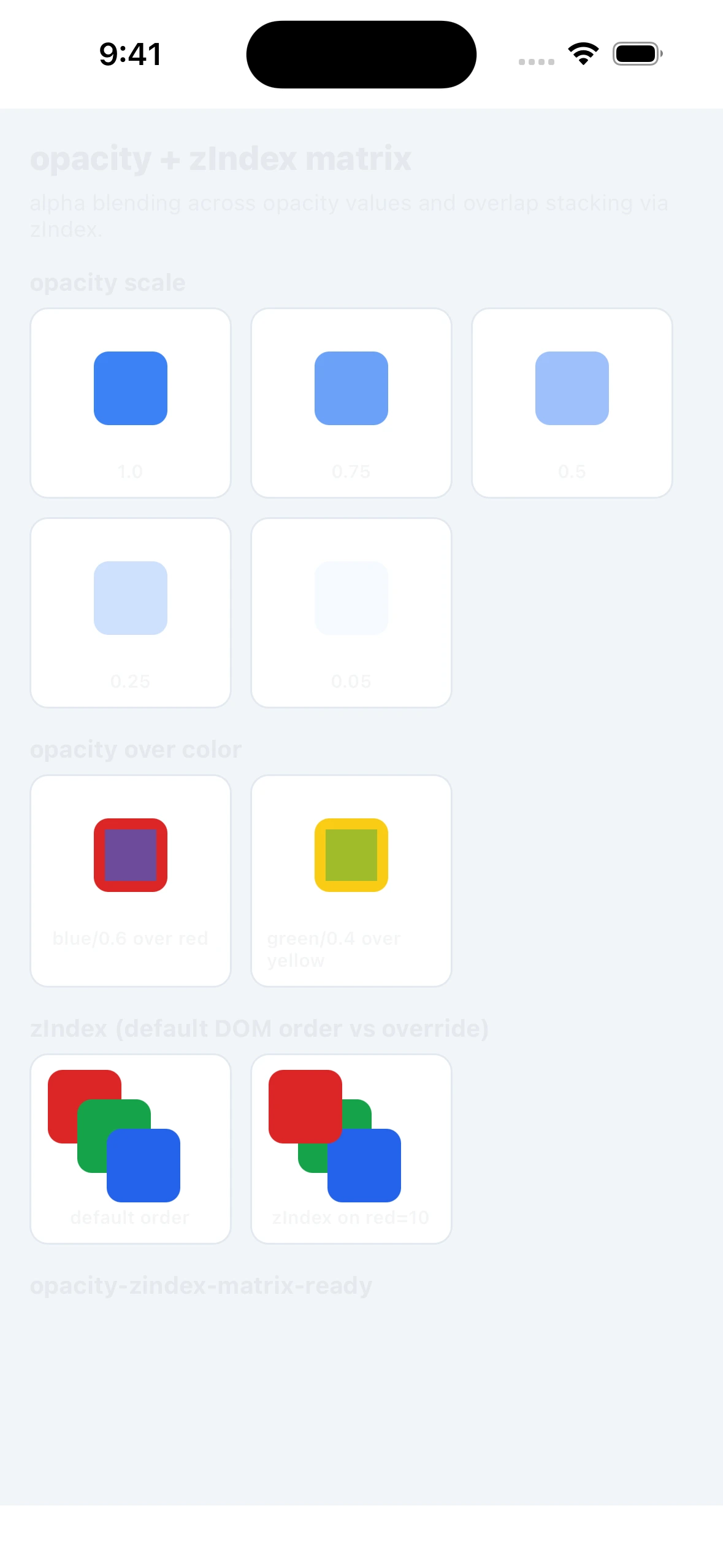 OpacityZIndexMatrixCase iOS