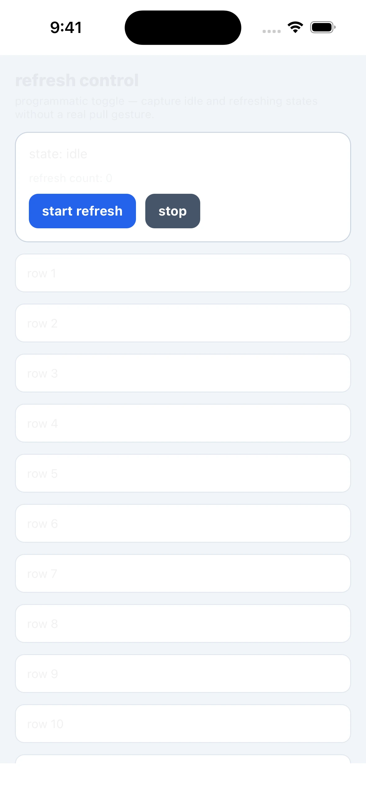 RefreshControlCase iOS