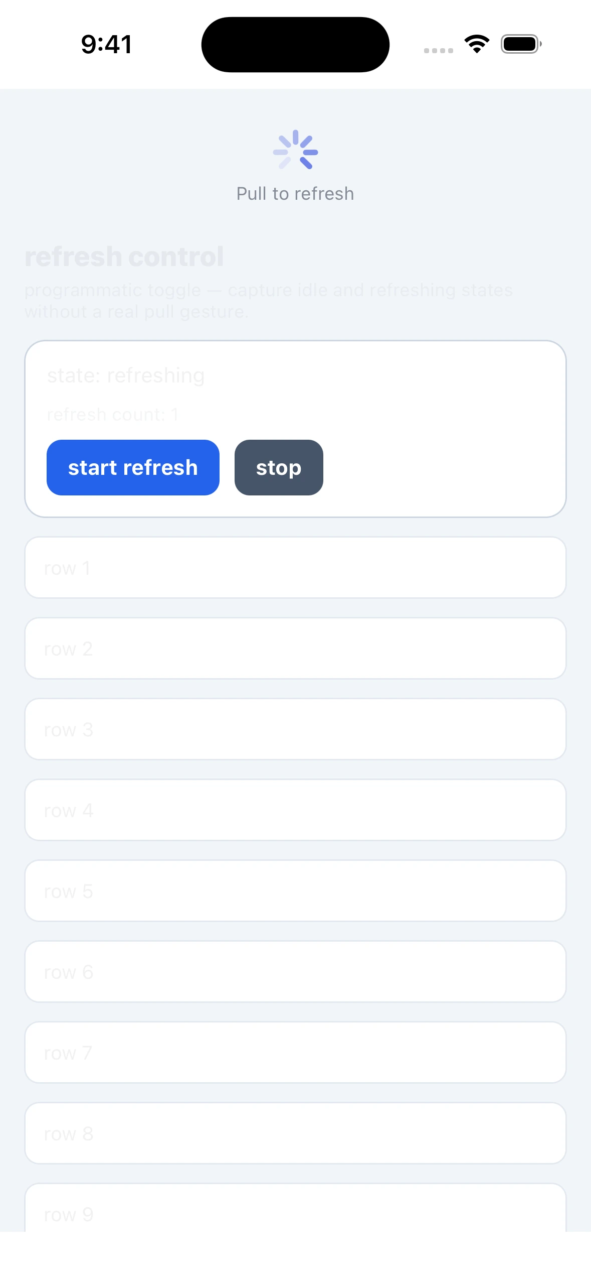 RefreshControlCase iOS