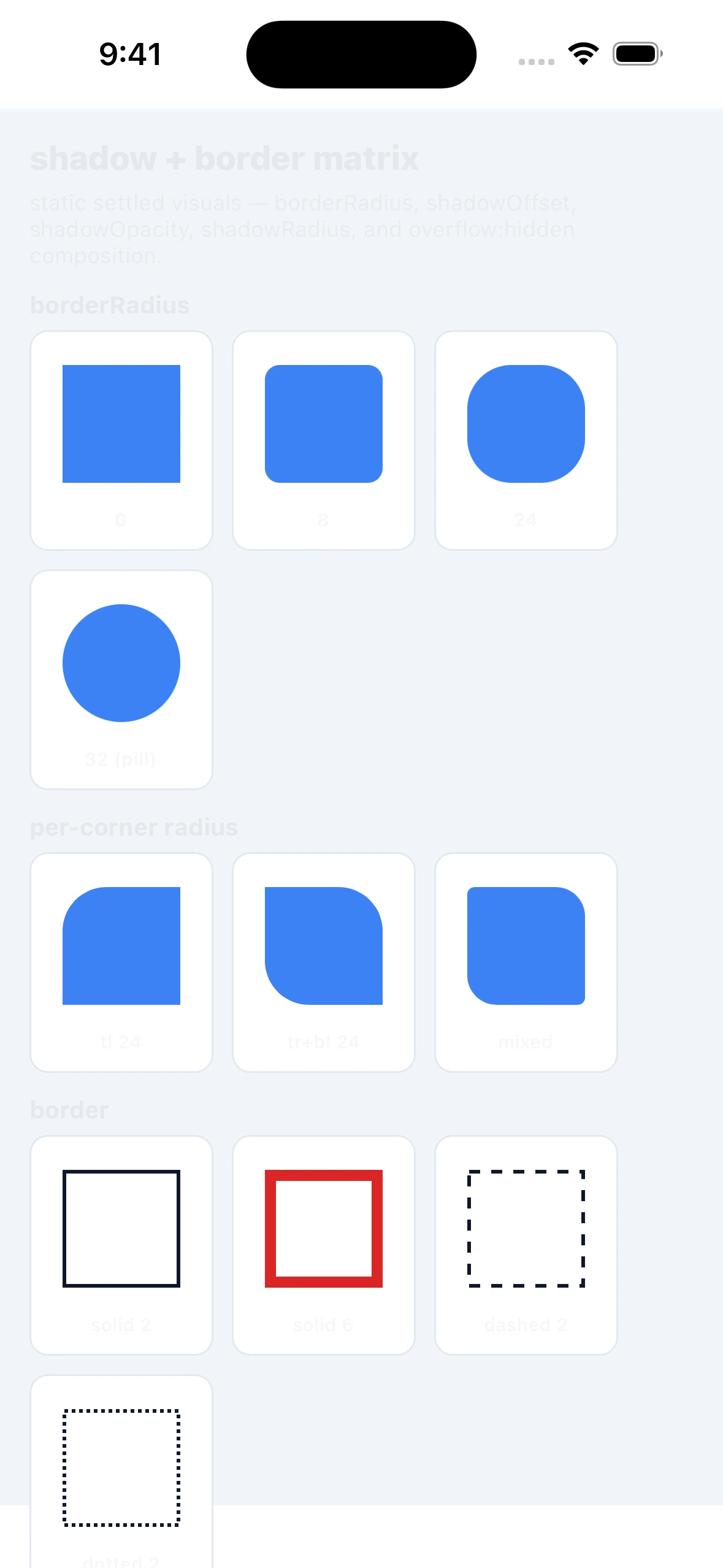 ShadowBorderMatrixCase iOS