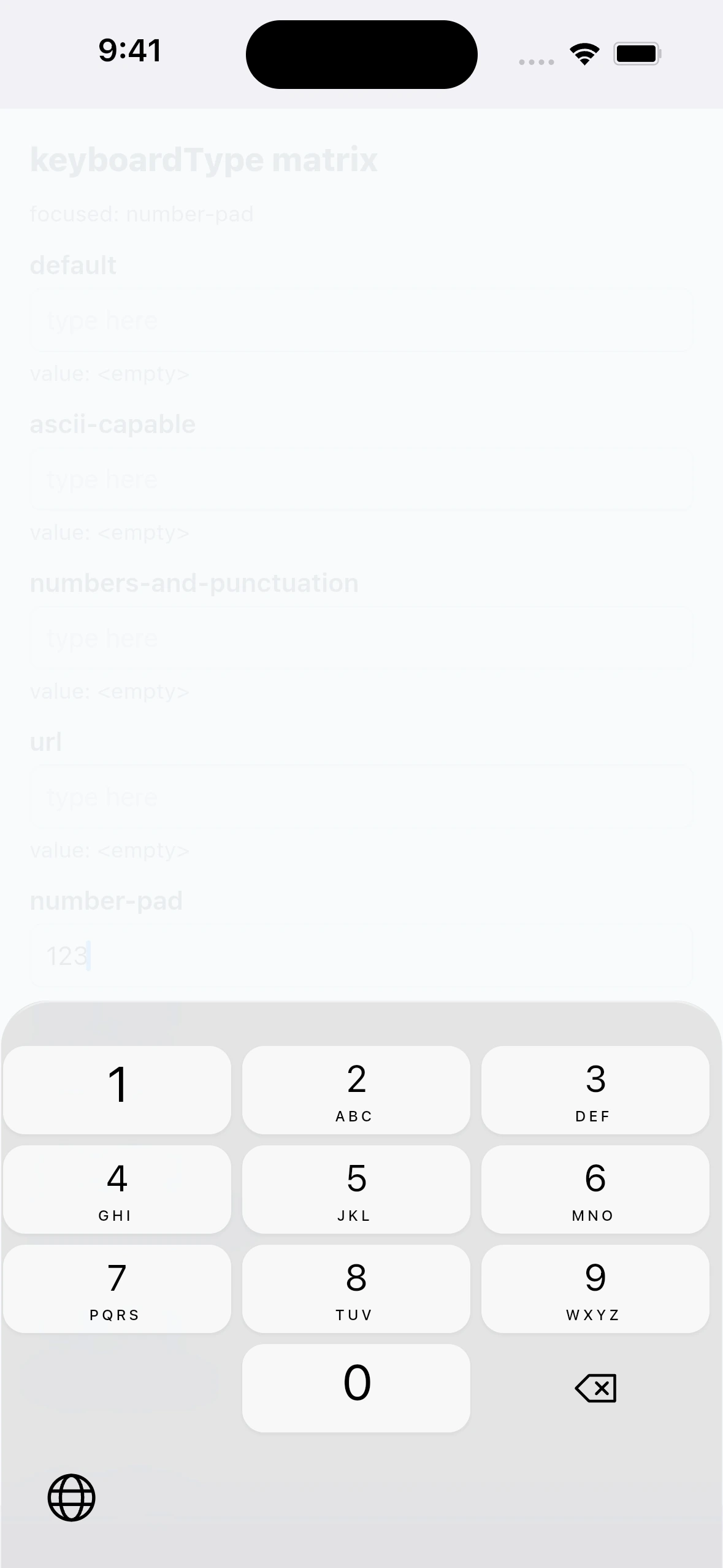TextInputKeyboardTypeCase Peach