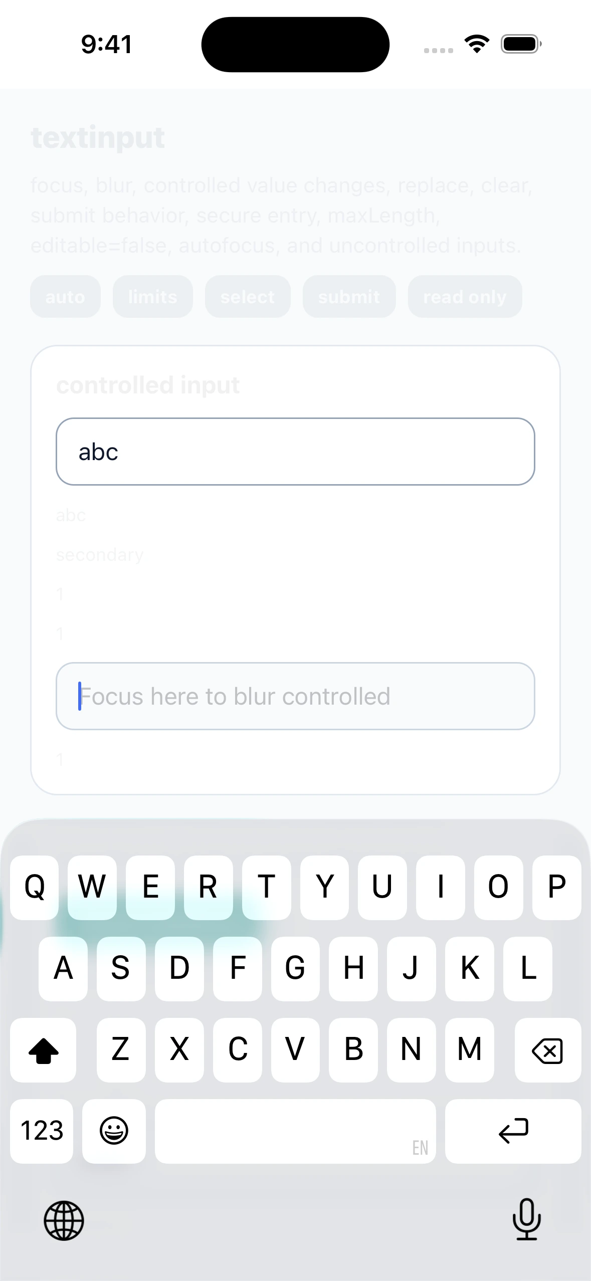 TextInputMatrixCase iOS