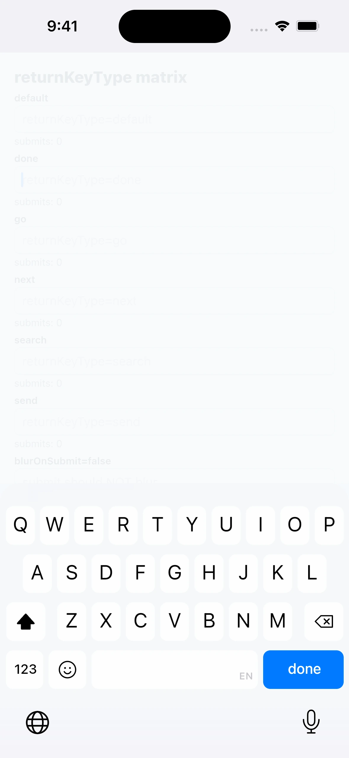 TextInputReturnKeyCase Peach
